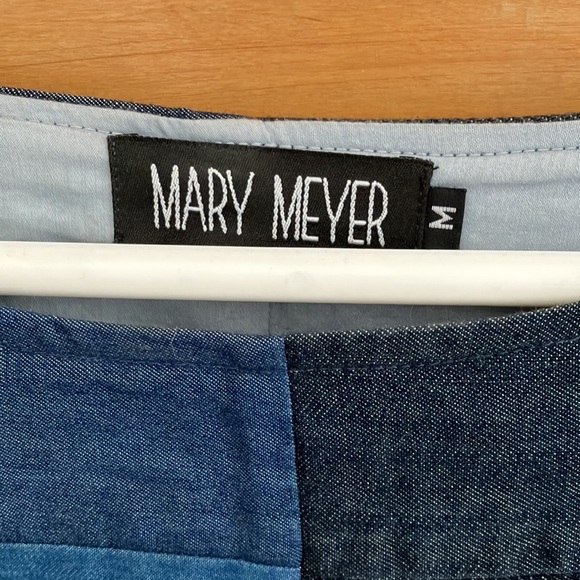 Denim patchwork oversized top by Mary Meyer. So good for Spring! Size M - Picture 2 of 4